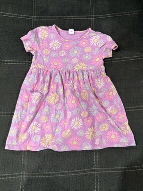 Old Navy Pink Daisy Print Short Sleeve Dress